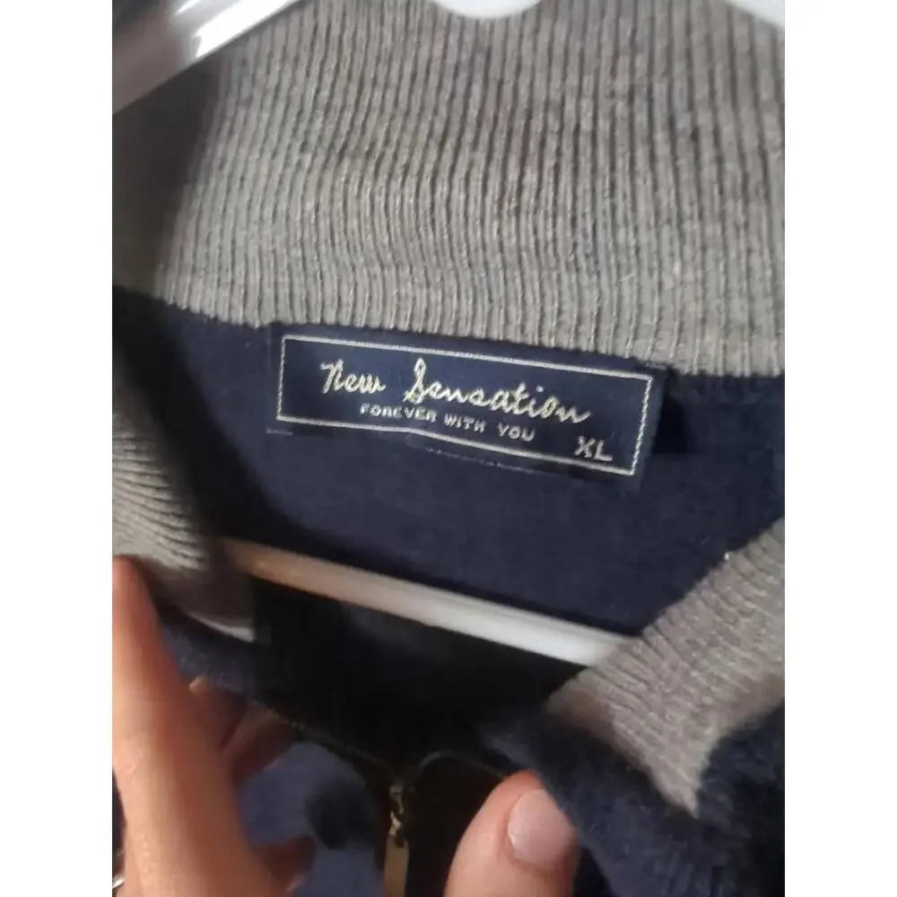 Vintage New Sensation Men's XL Full Zip Cashmere Blend Sweater - Picture 5 of 6